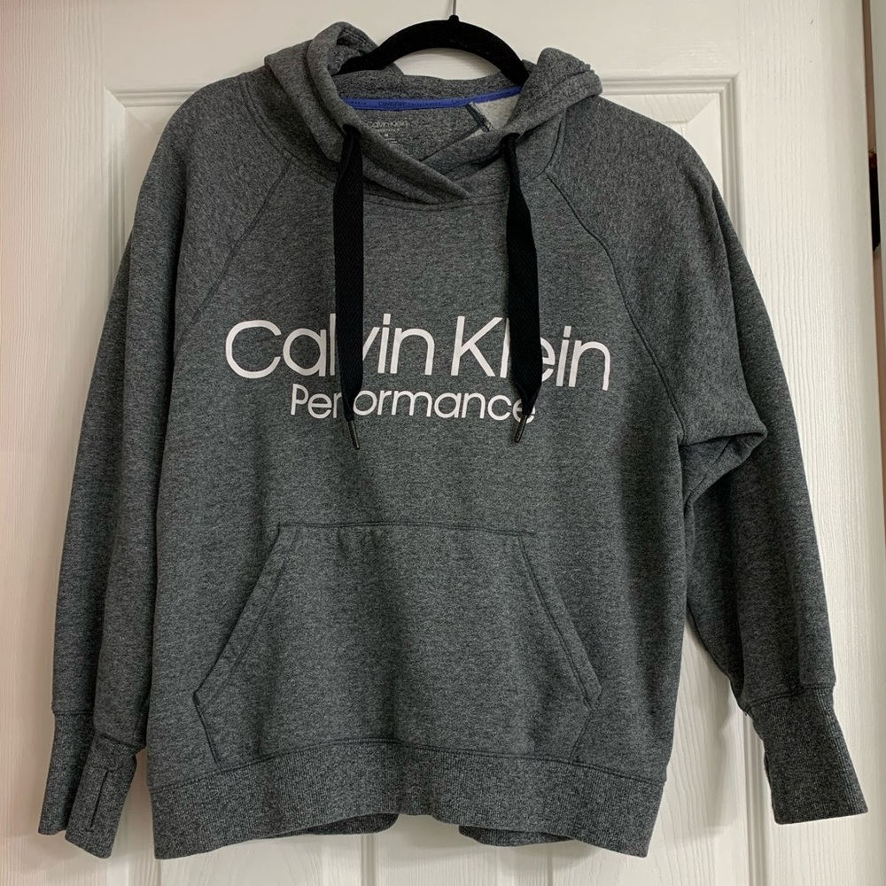 Dark grey Calvin Klein pullover hoodie